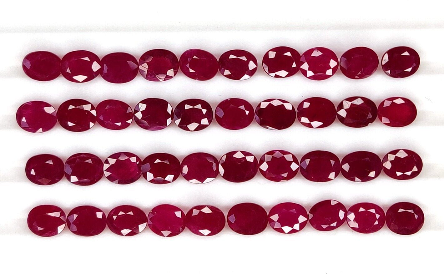 Natural Red Ruby Oval Shape 4x3mm 4 Pieces Loose Certified Precious Gemstone