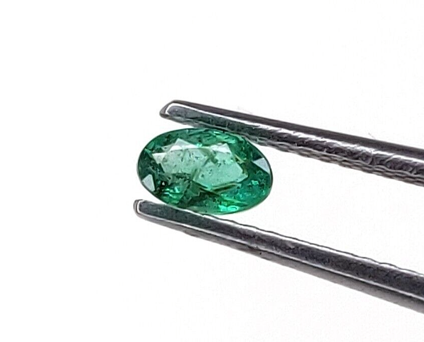 2 Pcs Natural Zambian Emerald 6x4mm Oval Precious Gemstones For Jewelry Making