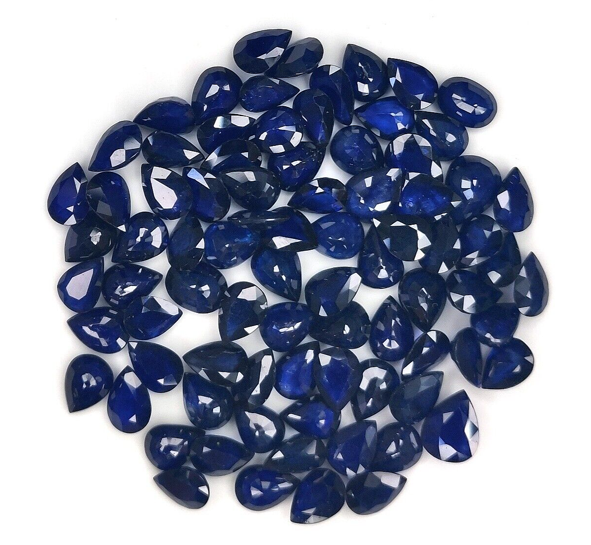 2 Pcs Natural Blue Sapphire 8x6mm Pear Shape Precious Loose Gemstone For Jewelry