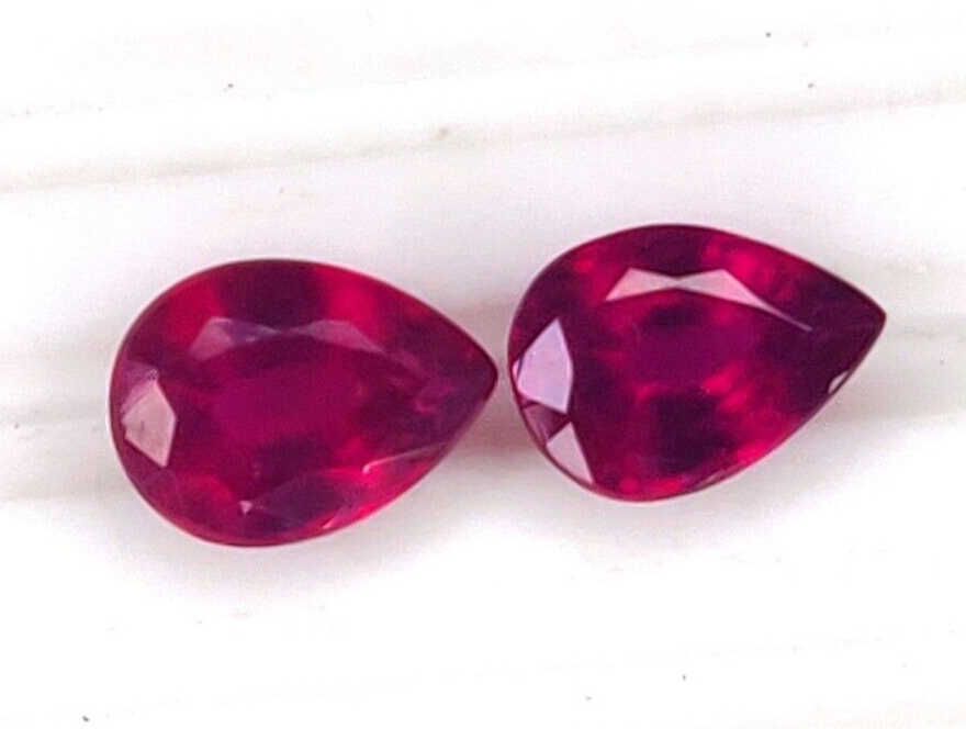 1 Pc Natural Ruby Top Quality 8x6mm Pear Shape Precious Loose Jewelry Gemstones