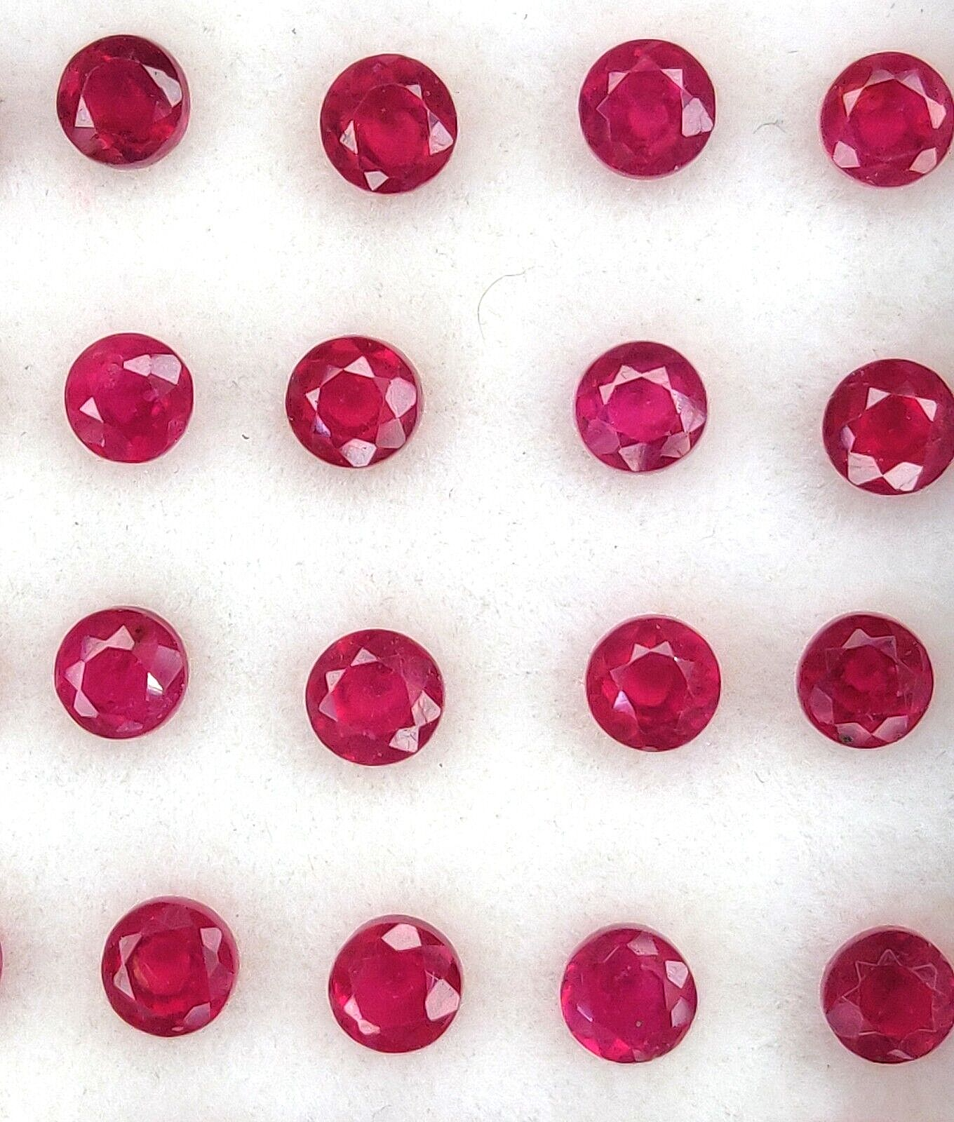 10 Pcs Natural Red Ruby 4mm Round Shape Precious Loose Certified Gemstones