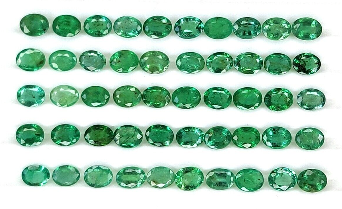 Natural Zambian Emerald 4 Pc 4.5x3.5mm Oval Precious Gemstone For Jewelry Making