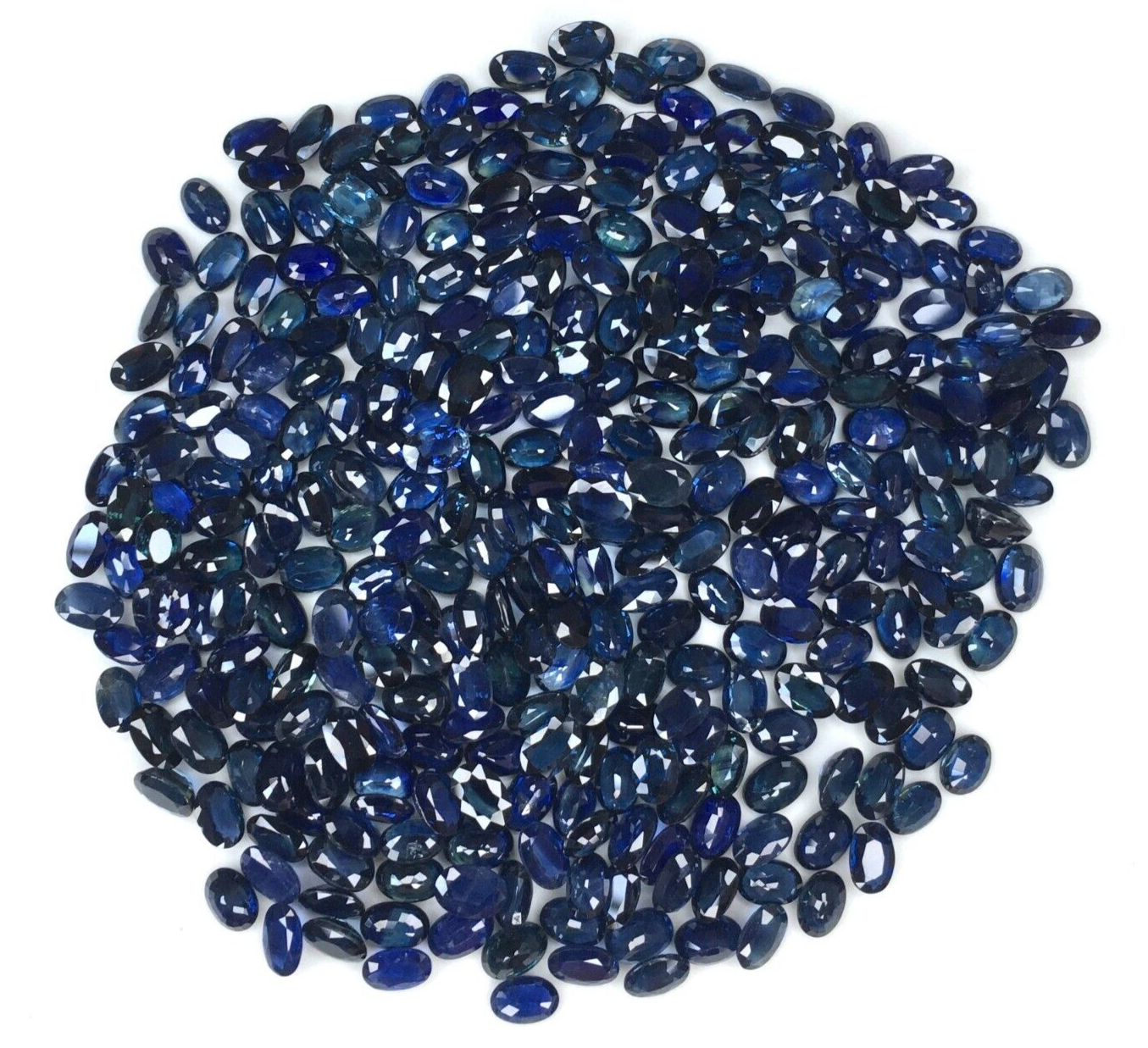 2 Pcs Natural Blue Sapphire 6x4mm Oval Loose Gemstone For Jewelry Making Gifts