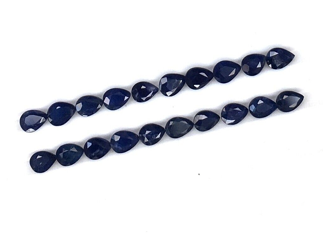 10 Pcs Natural Blue Sapphire 4x3mm Pear Shape Precious Loose Certified Gemstones