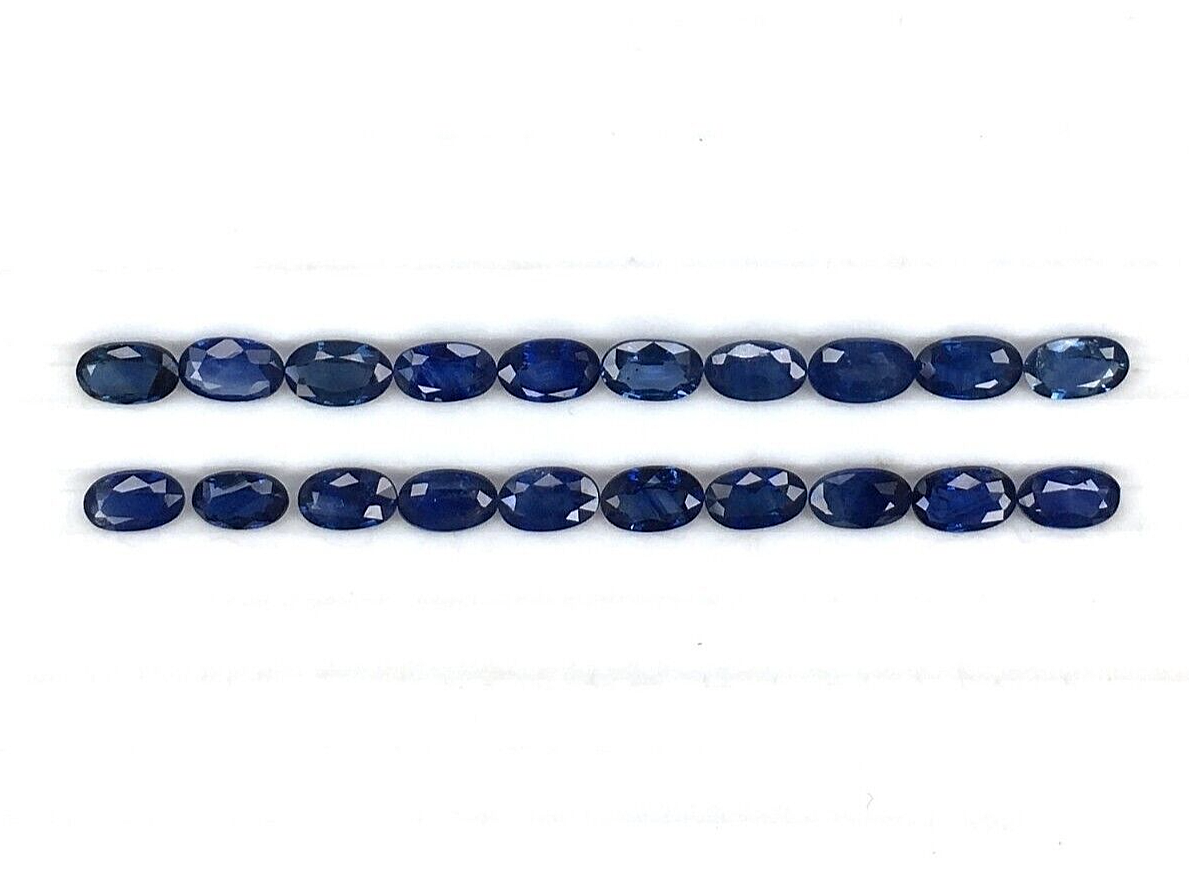 10 Pcs Natural Blue Sapphire 4x3mm Oval Shape Precious Loose Certified Gemstones