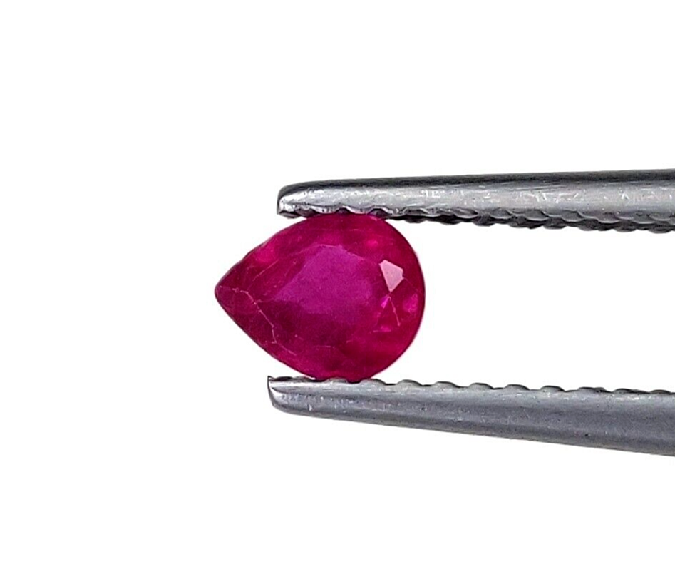 10 Pcs Natural Ruby 5x4mm Pear Shape Precious Loose Gemstones For Jewelry Making