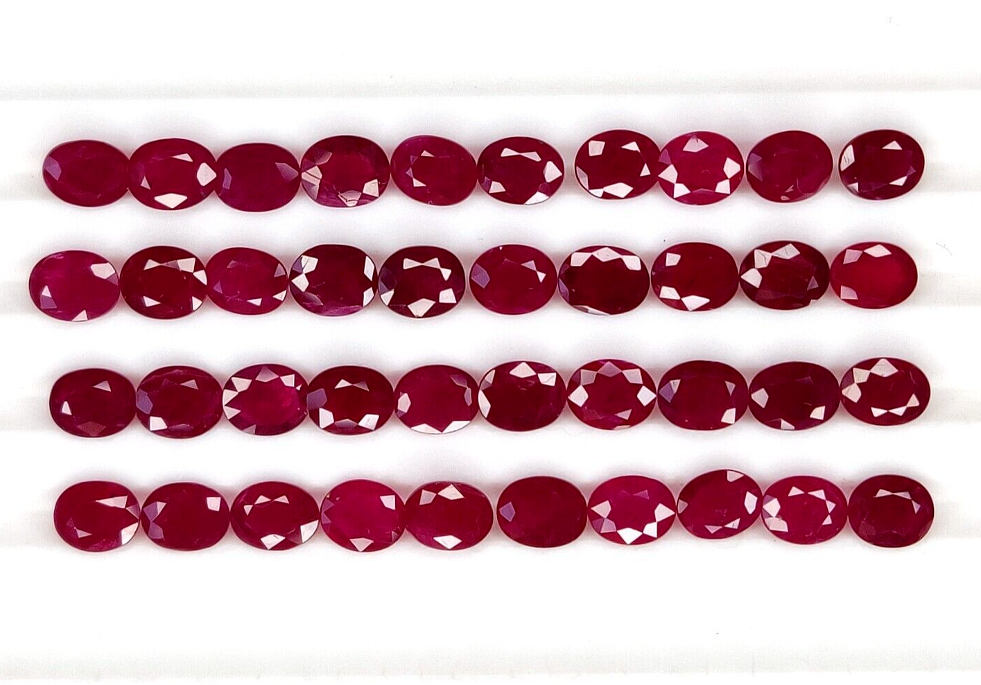 Natural Red Ruby Oval Shape 5x4mm 4 Pieces Loose Certified Precious Gemstone