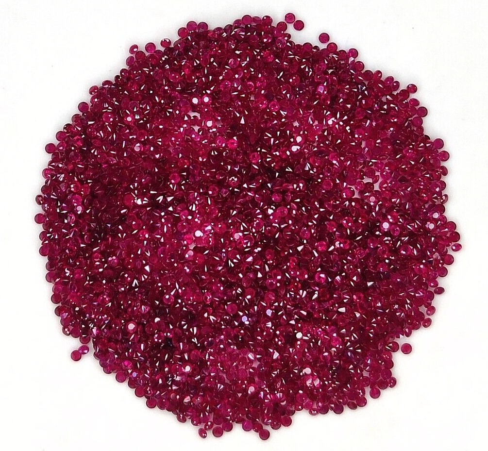 100 Pcs Natural Ruby Diamond Cut 1.3mm Lot Calibrated Precious Loose Gemstones