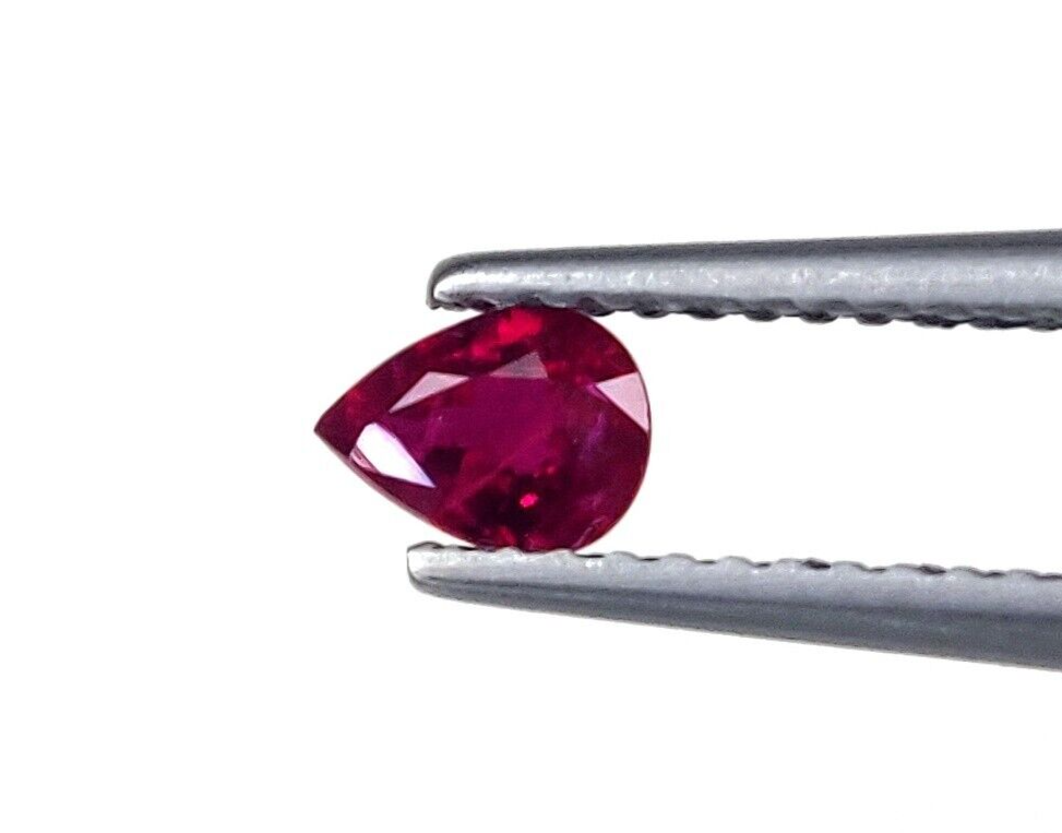 1 Pc Natural Ruby 5x4mm Pear Shape Precious Loose Gemstone For Jewelry Making