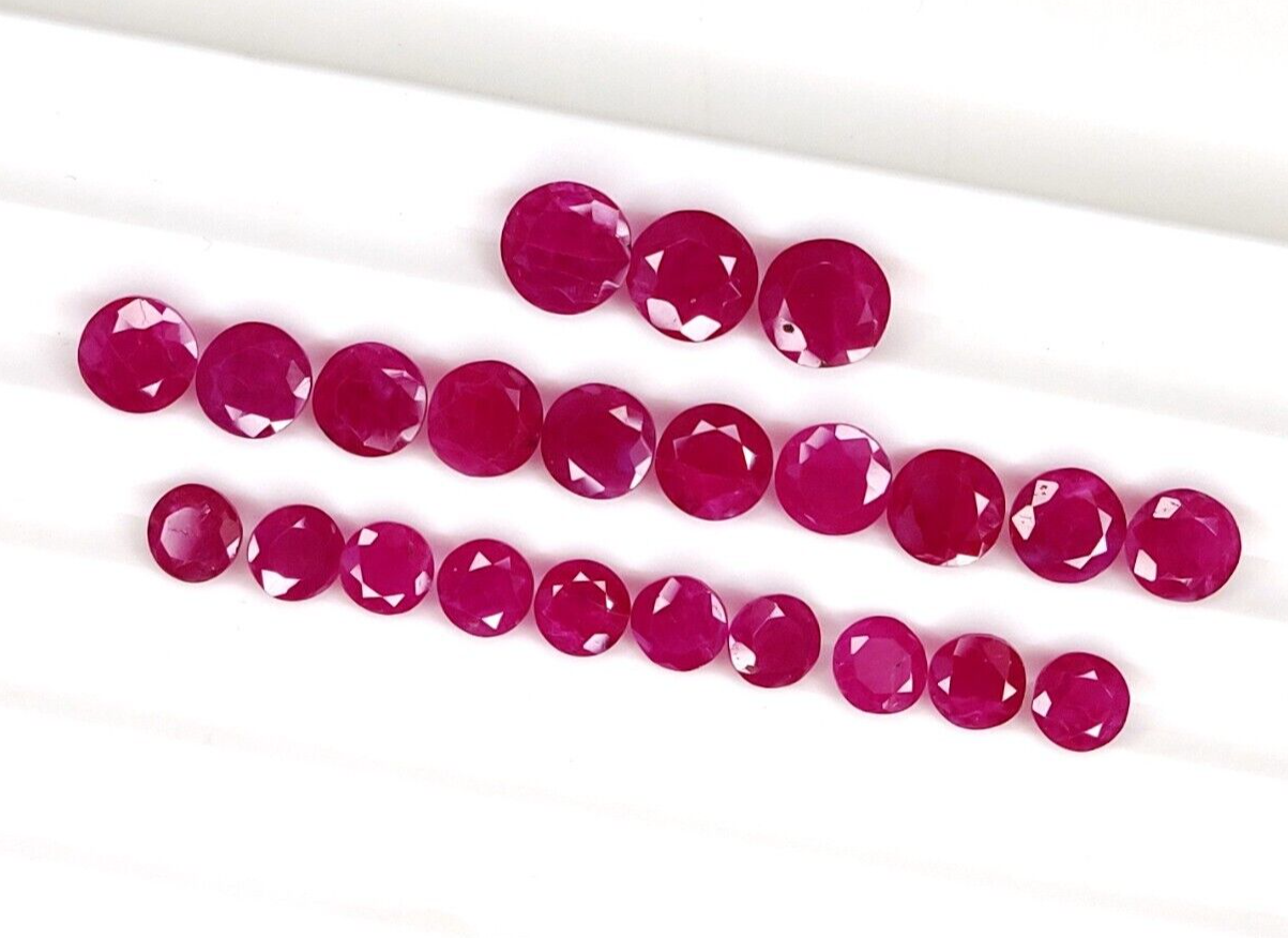 7mm Natural Ruby Round Shape Precious Loose Gemstone | Certified Loose Gemstone