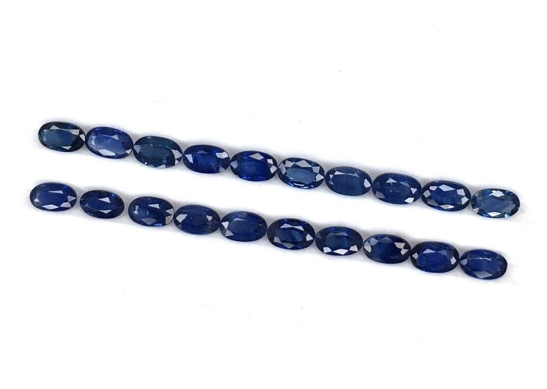 10 Pcs Natural Blue Sapphire 4x3mm Oval Shape Precious Loose Certified Gemstones