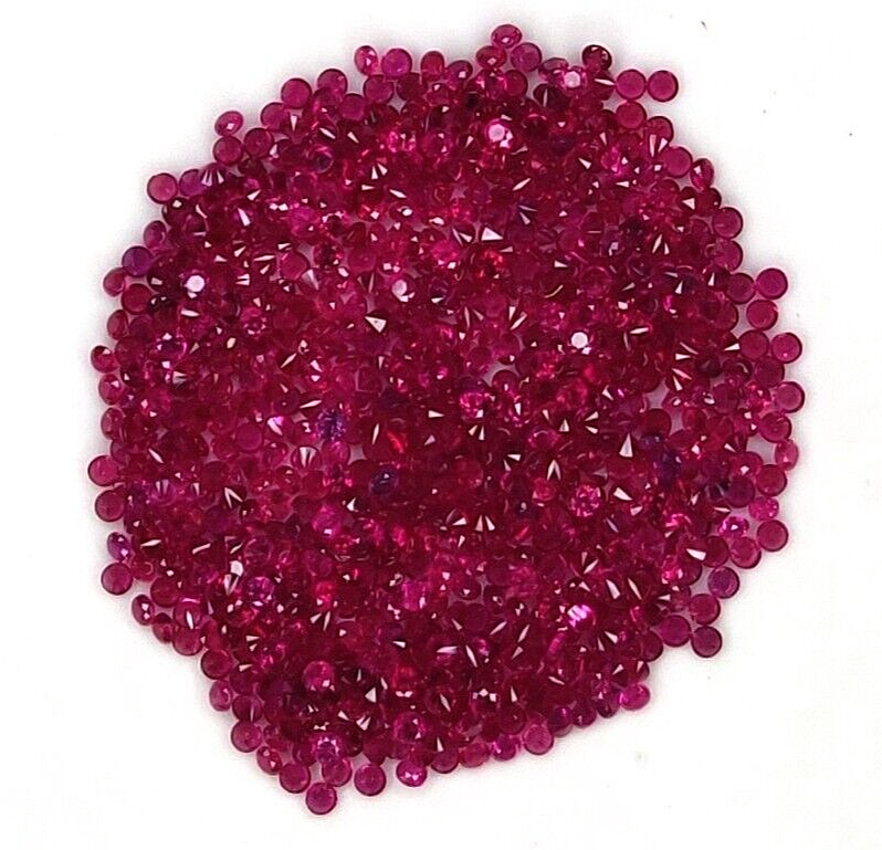 100 Pcs Natural Ruby Diamond Cut 1.3mm Lot Calibrated Precious Loose Gemstones