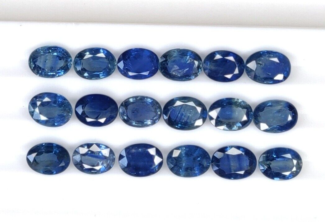 10 Pcs Natural Blue Sapphire 8x6mm Oval Shape Precious Loose Gemstone Jewelry