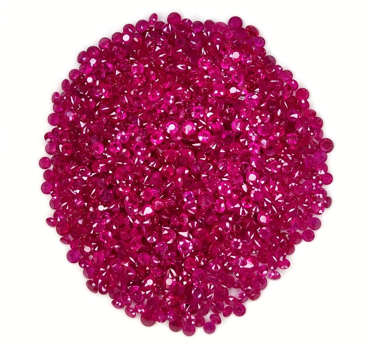 Burma Ruby 15 Pcs 3mm Natural Round Diamond Cut Lot Calibrated Loose Gemstones