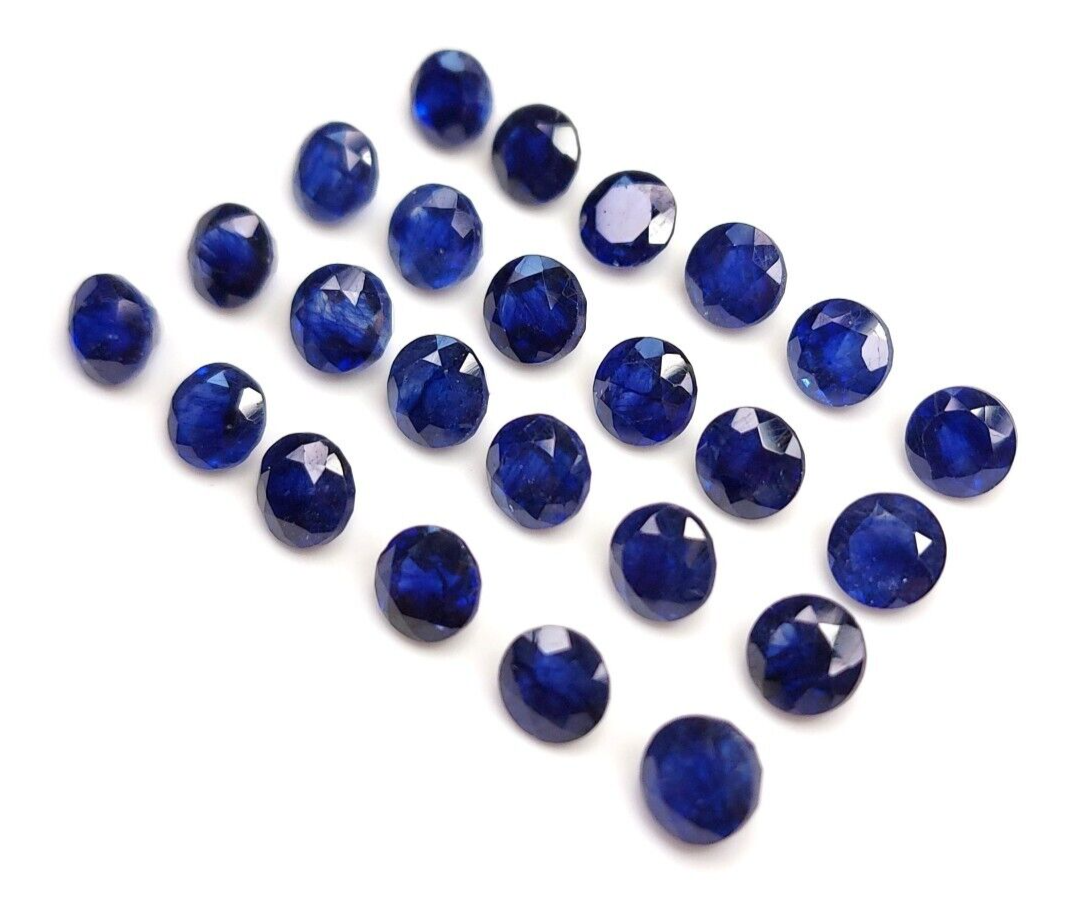 Natural Blue Sapphire 7mm Round Shape Certified Precious Loose Gemstone