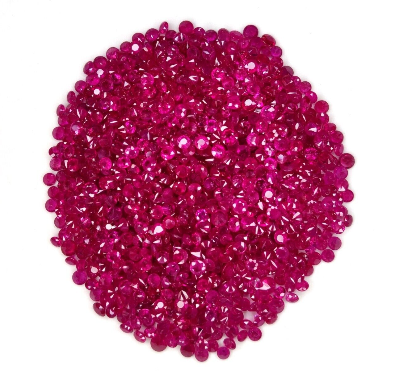 Natural Burma Ruby Round Cut 3 mm Lot 15 Pcs Calibrated Loose Gemstones