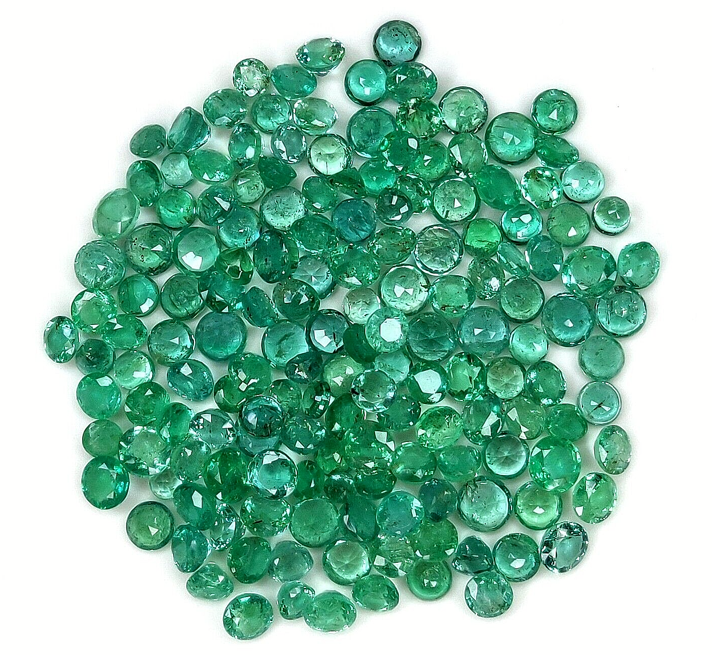 50 Pcs Natural Zambian Emerald 4mm Round Loose Precious Certified Gemstones