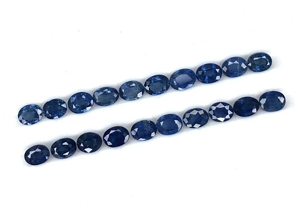 15 Pcs Natural Blue Sapphire 4x3mm Oval Shape Precious Loose Certified Gemstones