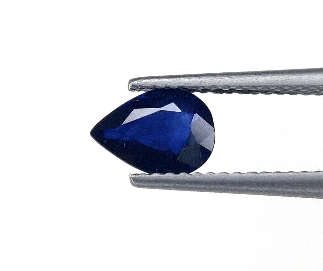 2 Pcs Natural Blue Sapphire 8x6mm Pear Shape Precious Loose Gemstone For Jewelry