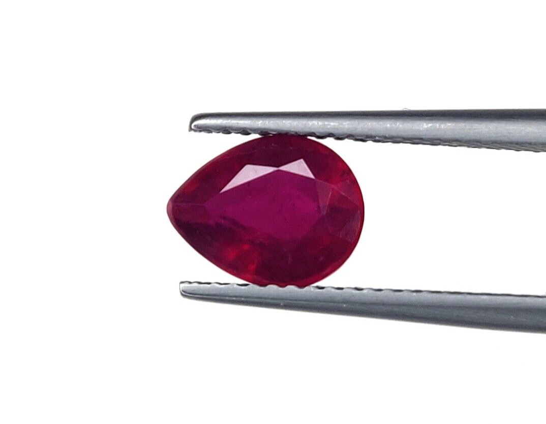 1 Pc Natural Ruby Top Quality 9x7mm Pear Shape Precious Loose Jewelry Gemstones