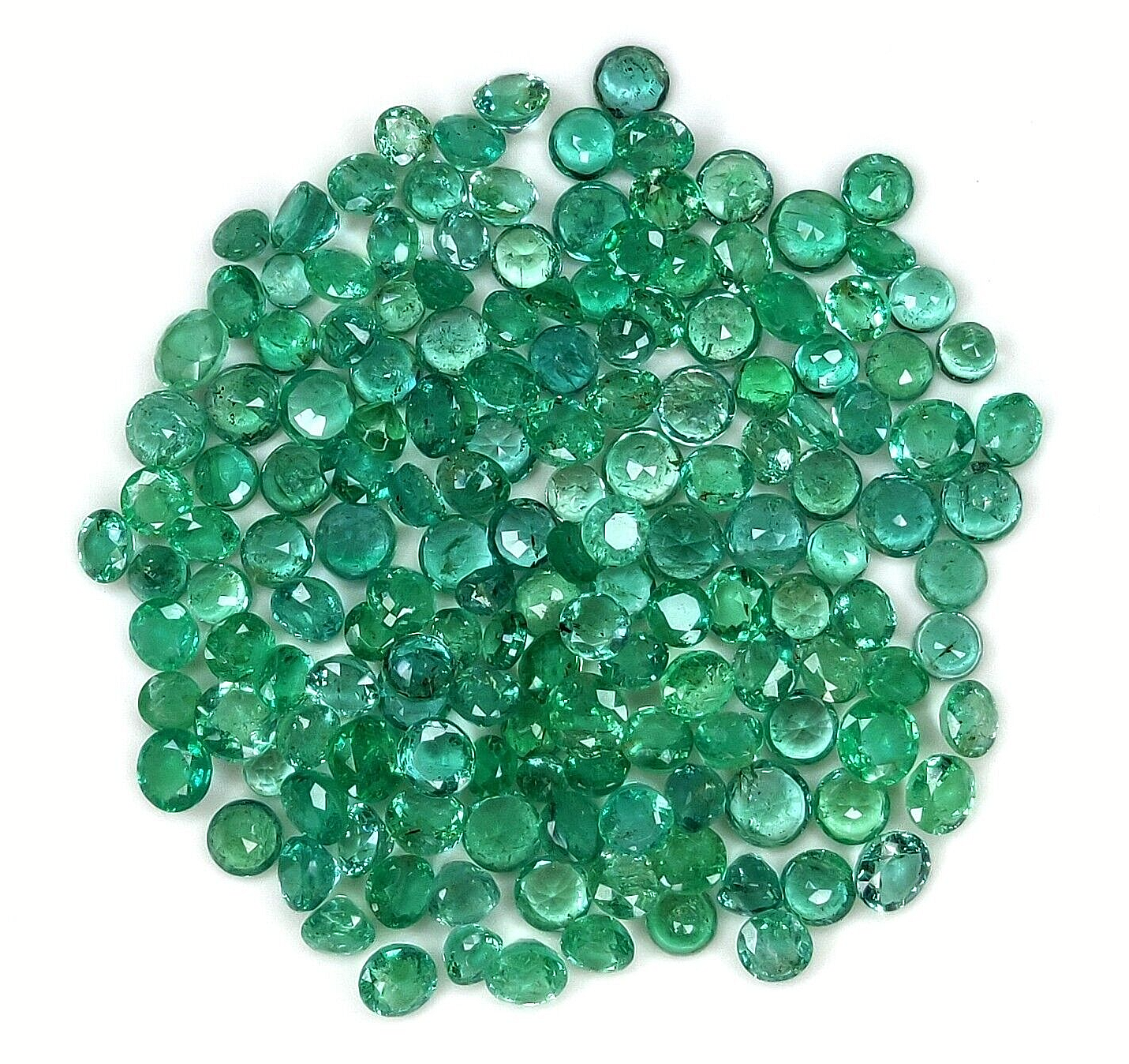 20 Pcs Natural Zambian Emerald 3mm Round Loose Precious Certified Gemstones