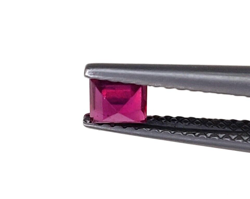 15 Pcs Natural Ruby 4mm Square Shape Precious Loose Gemstones For Jewelry Making