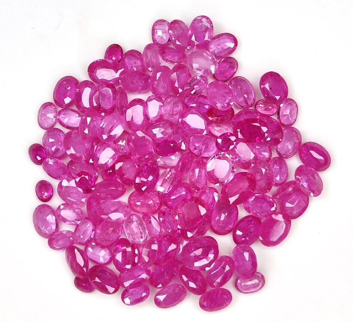 2 Pcs Natural Pink Sapphire 8x6mm Oval Precious Loose Gemstone For Jewelry Gifts