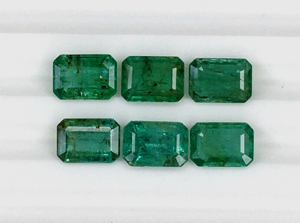 5x7mm Natural Emerald Octagon Emerald Cut Lot Faceted Unheated Loose Gemstones