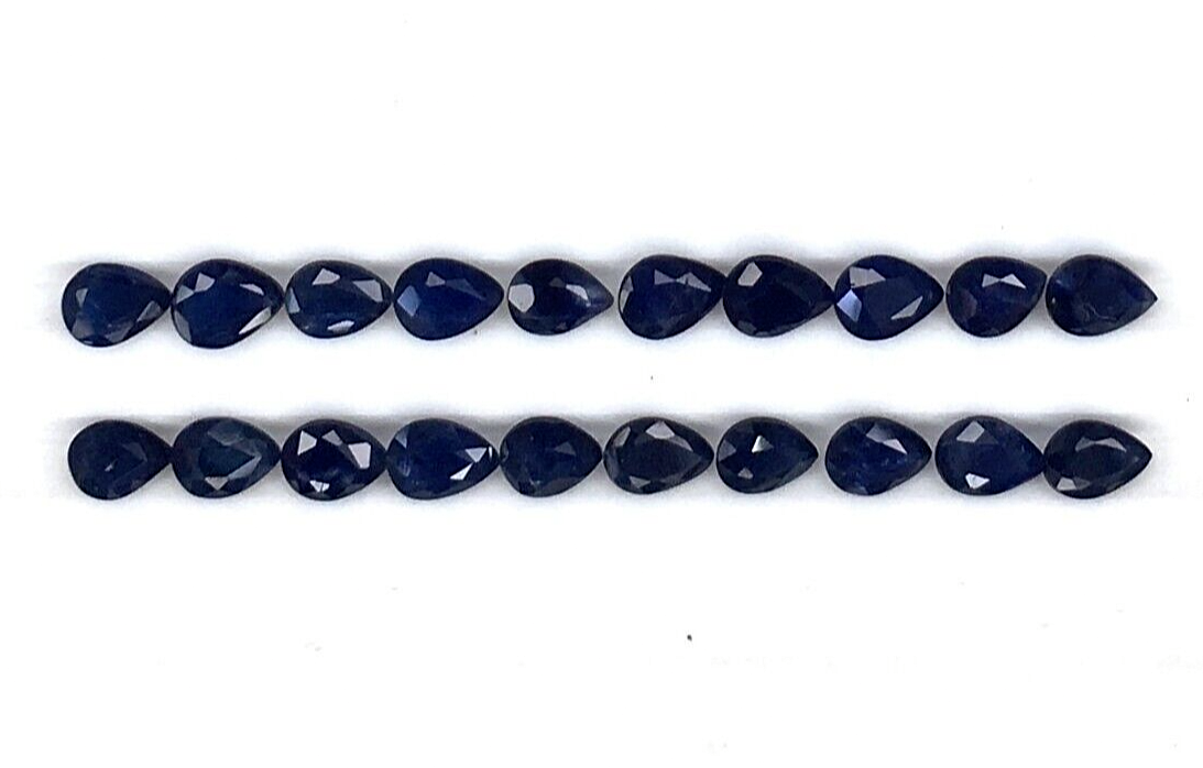 10 Pcs Natural Blue Sapphire 4x3mm Pear Shape Precious Loose Certified Gemstones