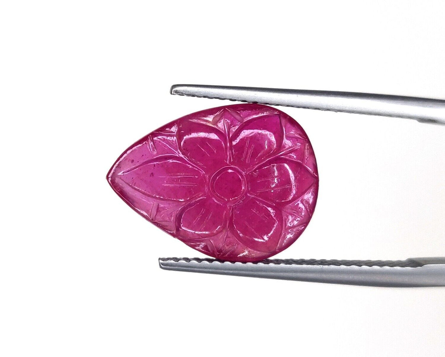 Natural Ruby Oval Pear Heart Fancy Hand Carved Flower Loose Gemstone Cabochons