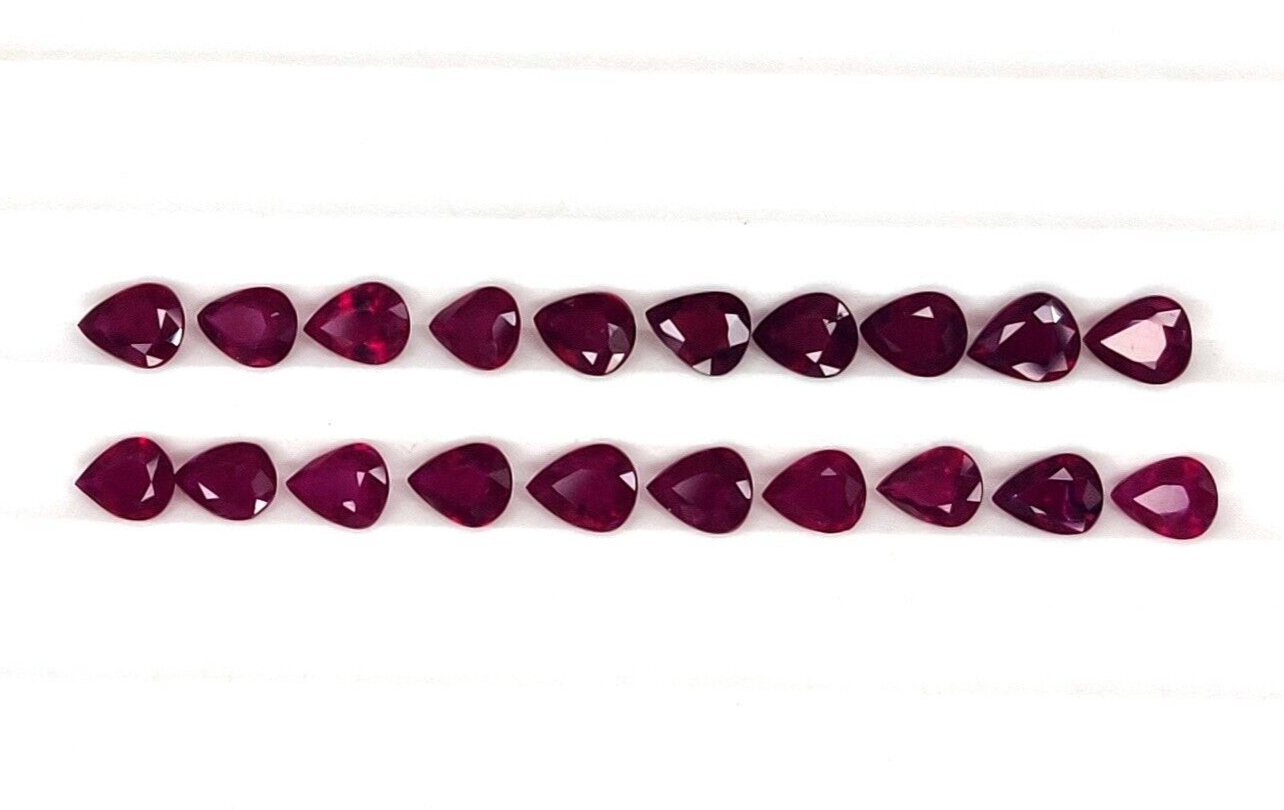 1 Pc Natural Ruby 5x4mm Pear Shape Precious Loose Gemstone For Jewelry Making