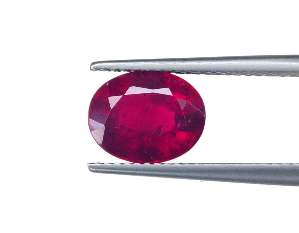 1 Pc Natural Ruby Top Quality 10x8mm Oval Shape Precious Loose Jewelry Gemstones
