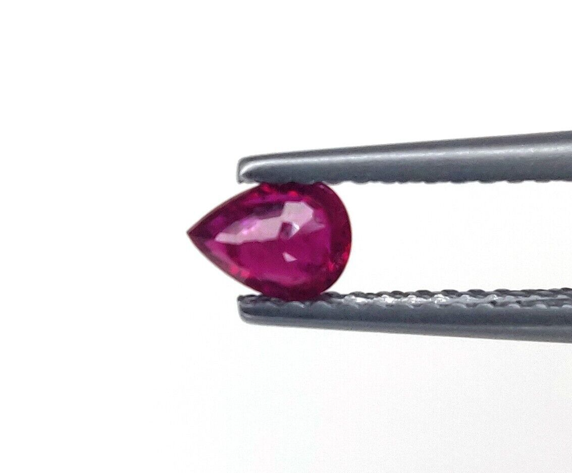 1 Pc Natural Ruby 5x4mm Pear Shape Precious Loose Gemstone For Jewelry Making