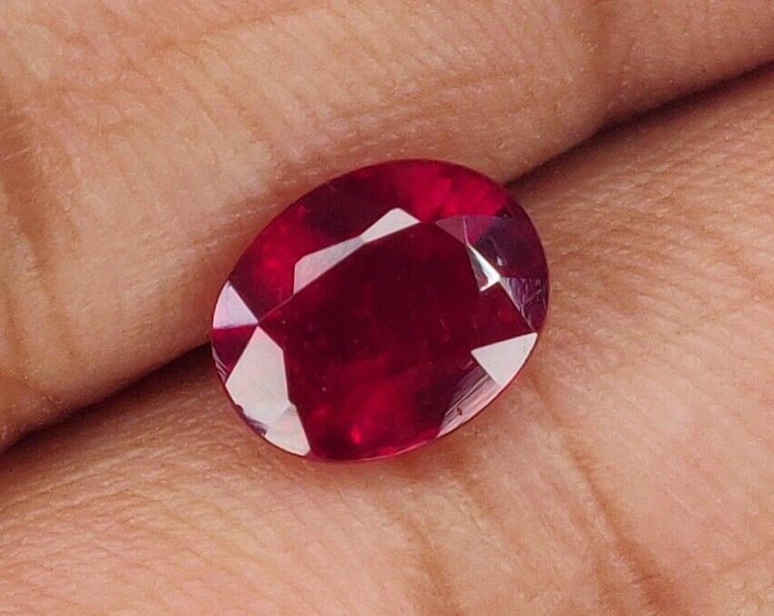 1 Pc Natural Ruby Top Quality 10x8mm Oval Shape Precious Loose Jewelry Gemstones
