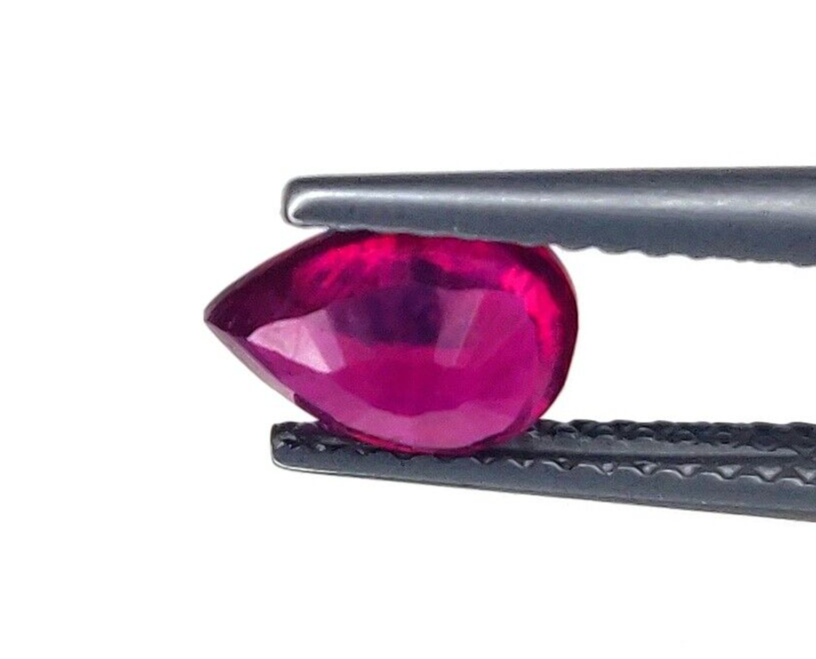 1 Pc Natural Ruby Top Quality 8x6mm Pear Shape Precious Loose Jewelry Gemstones
