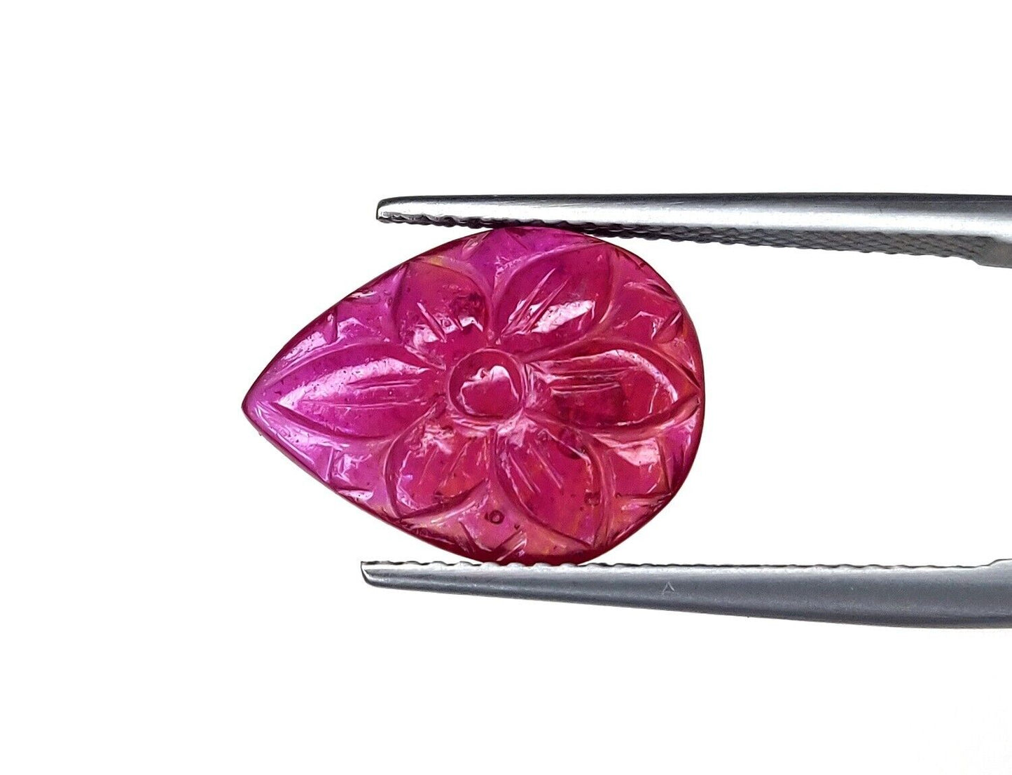 Natural Ruby Oval Pear Heart Shape Hand Carved Flower Loose Gemstone Cabochons