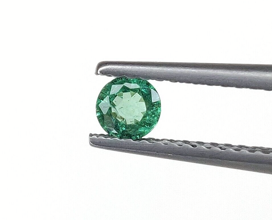 20 Pcs Natural Zambian Emerald 3.5mm Round Loose Precious Certified Gemstones