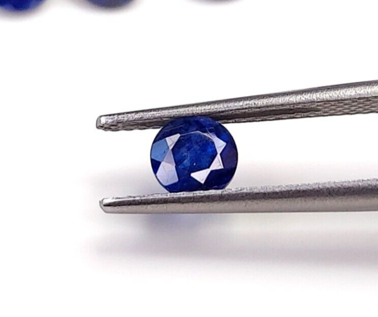 Natural Blue Sapphire 7mm Round Shape Certified Precious Loose Gemstone