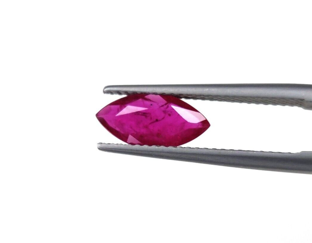 2 Pcs Natural Burma Red Ruby 8x4mm Marquise Shape Precious Loose Gemstone
