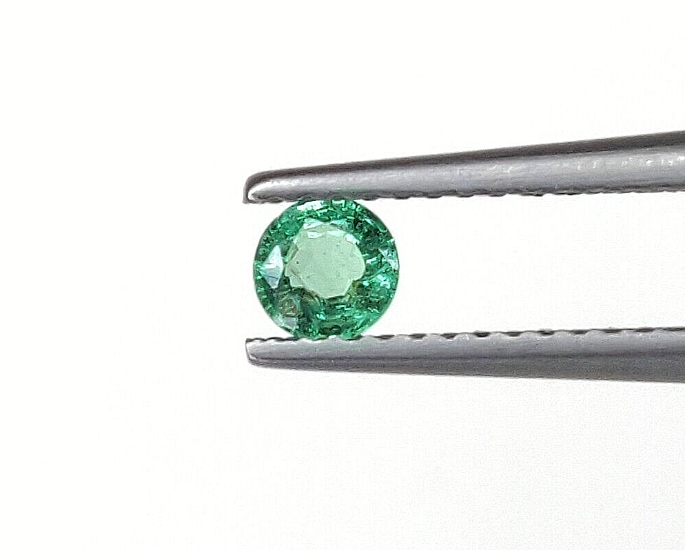 50 Pcs Natural Zambian Emerald 4mm Round Loose Precious Certified Gemstones