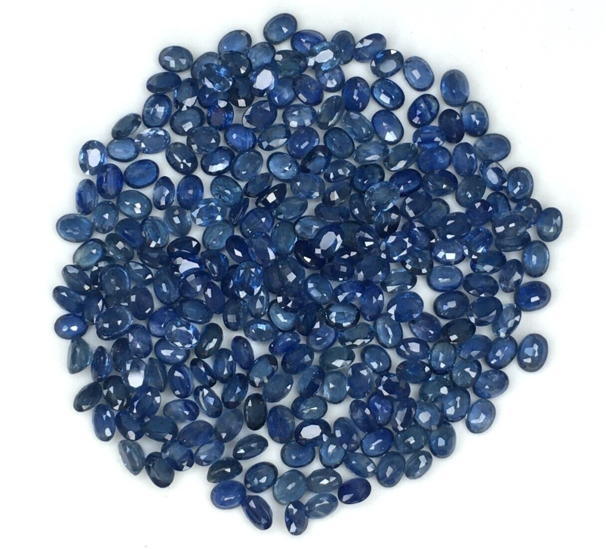 10 Pcs Natural Blue Sapphire 4x3mm Oval Shape Precious Loose Certified Gemstones