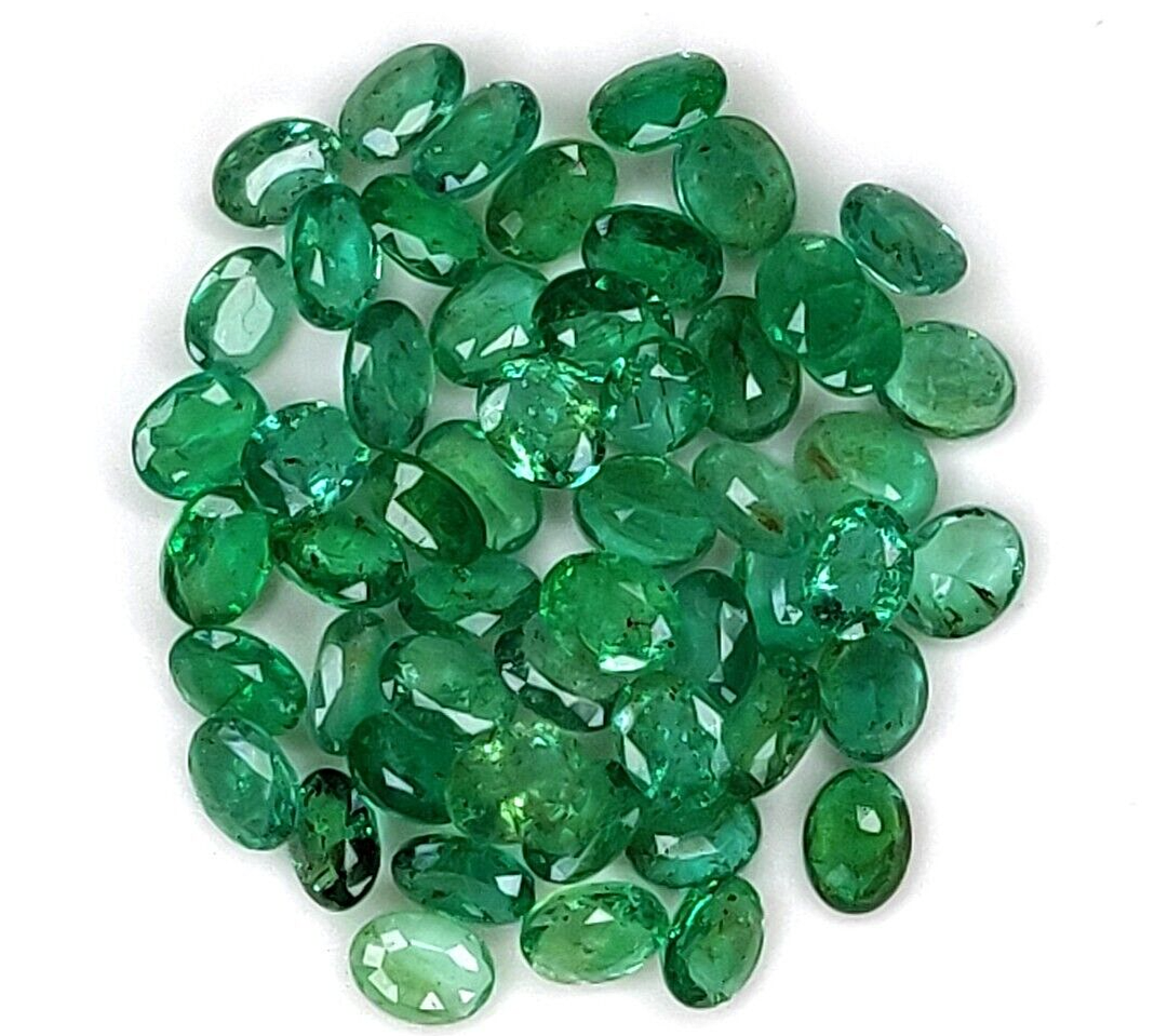 Natural Zambian Emerald 4 Pc 4.5x3.5mm Oval Precious Gemstone For Jewelry Making