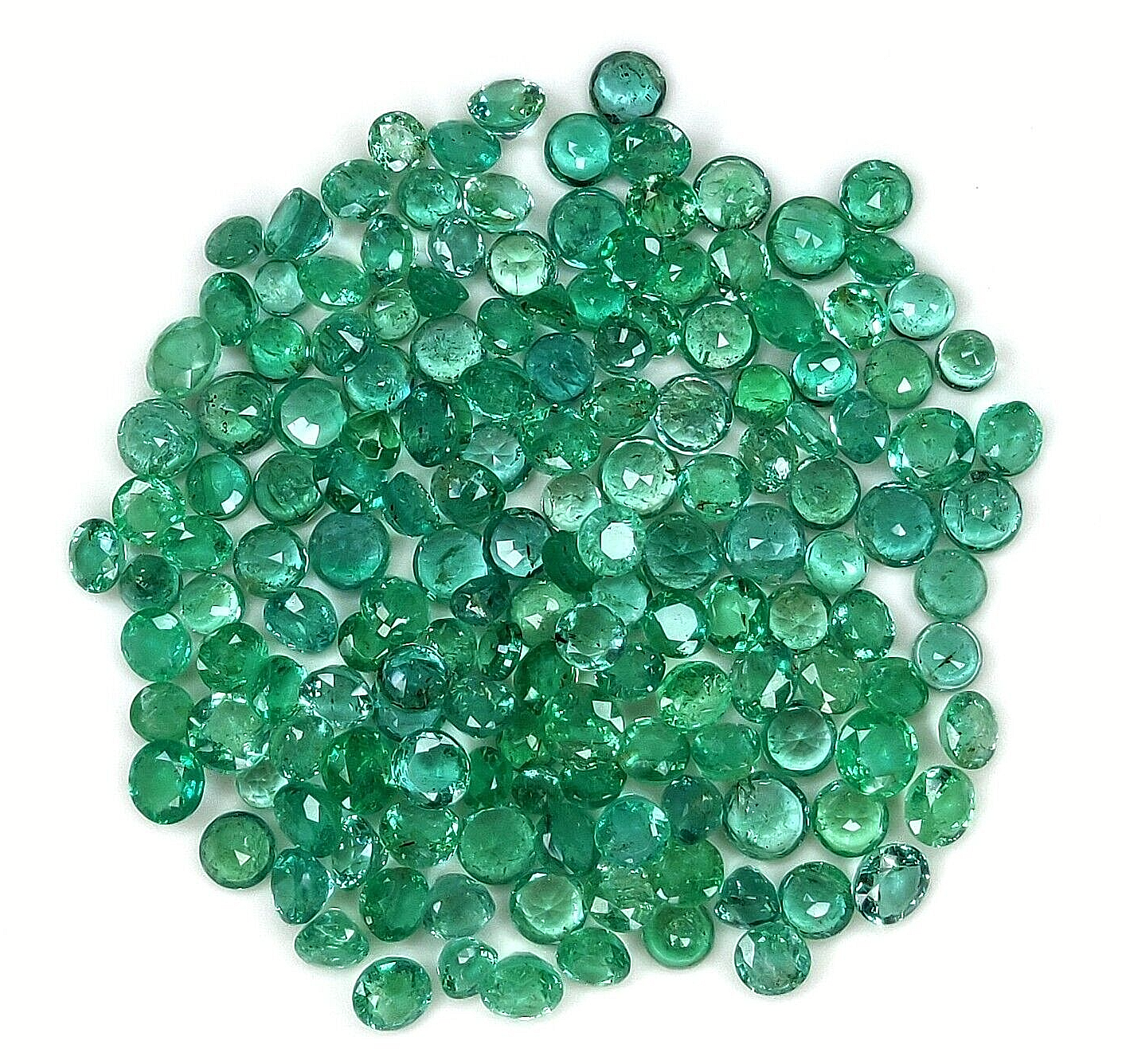 50 Pcs Natural Zambian Emerald 3.5mm Round Loose Precious Certified Gemstones