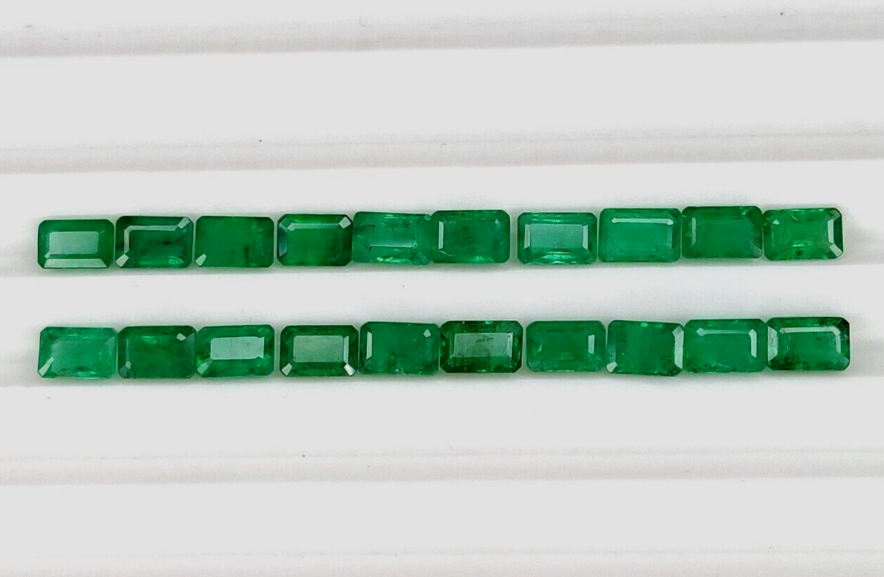Emerald Gemstone Zambian Natural Emerald Gemstone 6x4mm Octagon Shape Gemstones