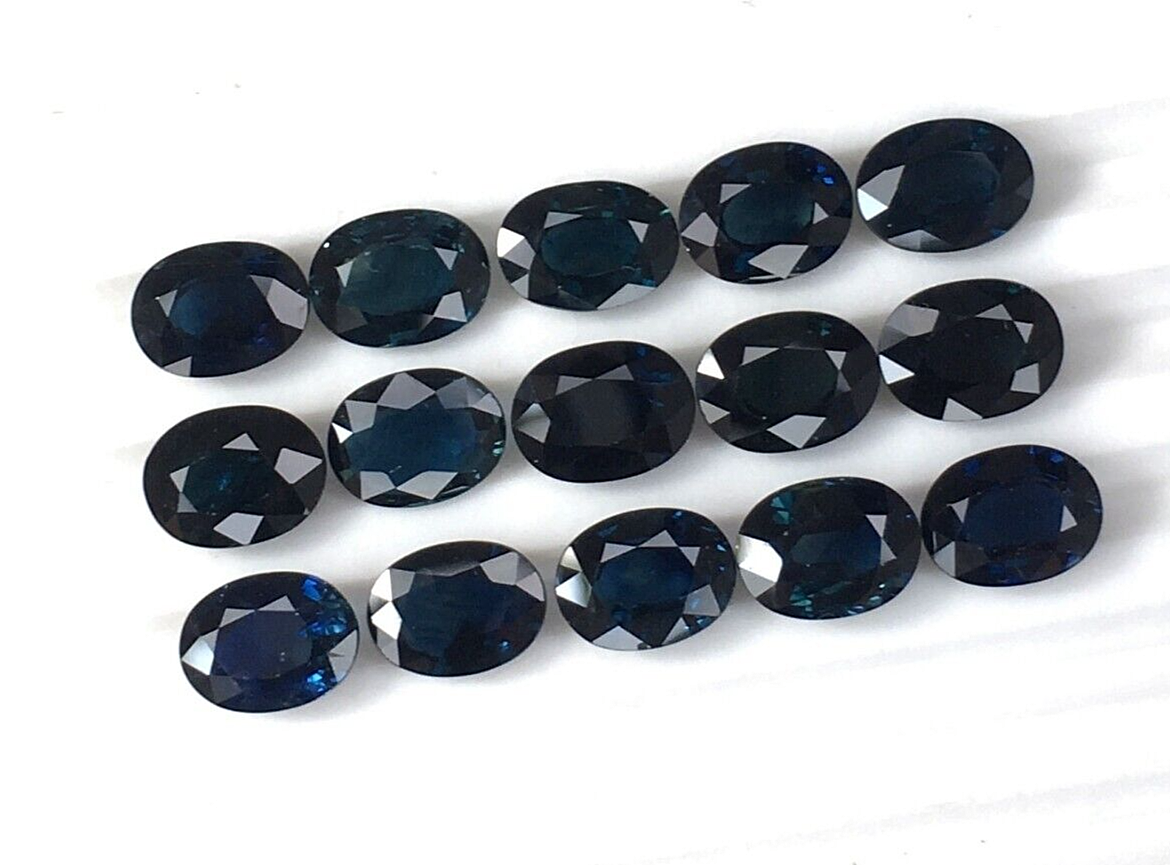 2 Pcs Natural Blue Sapphire 8x6mm Oval Loose Gemstone For Jewelry Making Gifts