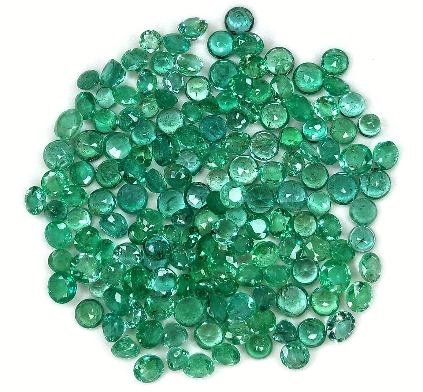 10 Pcs Natural Zambian Emerald 4mm Round Loose Precious Certified Gemstones