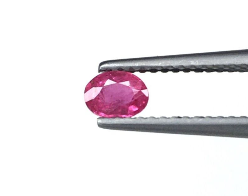 2Pcs Natural Mozambique Ruby 5x4mm Oval Precious Loose Gemstone For Jewelry Gift
