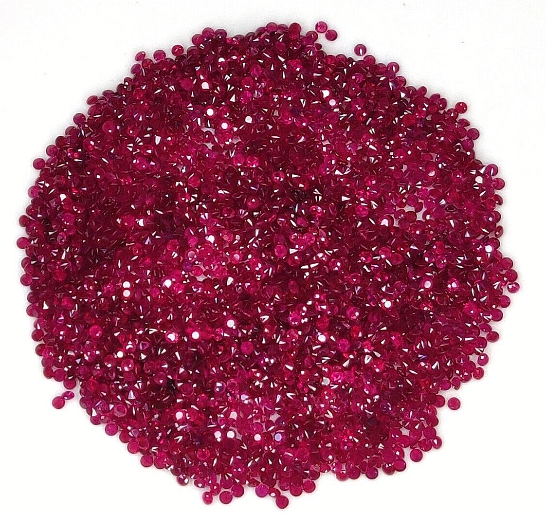 100 Pcs Natural Ruby Diamond Cut 1.3mm Lot Calibrated Precious Loose Gemstones