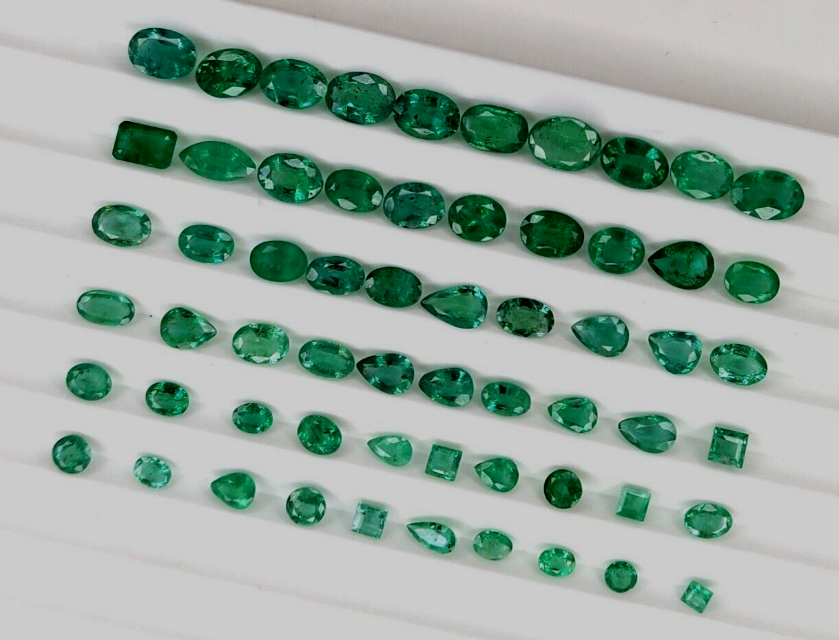 Certified Natural Emerald Mix Size Shape Precious Loose Gemstones | 49.65cts