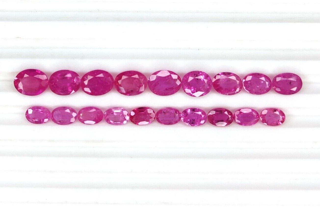 2 Pcs Natural Pink Sapphire 6x4mm Oval Precious Loose Gemstone For Jewelry Gifts